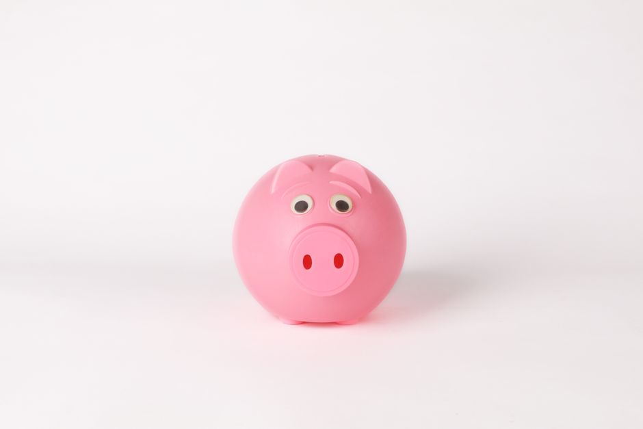 Cute pink piggy bank on a clean white background, symbolizing savings and finance concepts